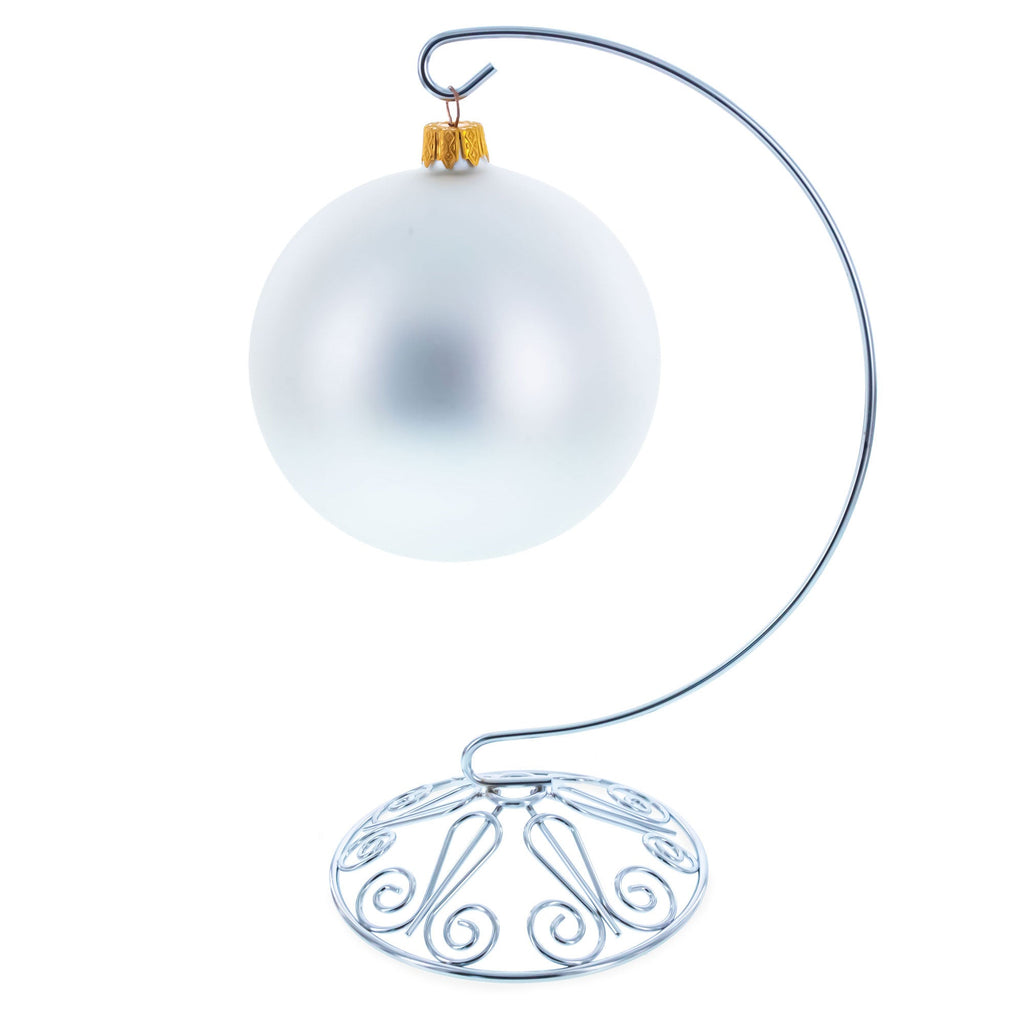 Curved Silver Wire Swirl Base Ornament Stand Display 8.75 Inches (Taiwan) - Che Cose Belle