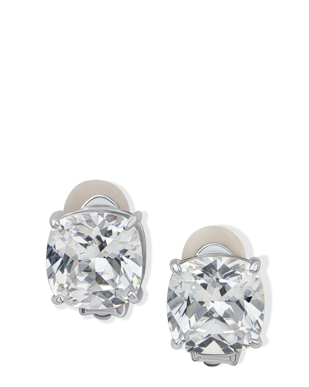 Cushion CZ Clip On Earrings - Che Cose Belle
