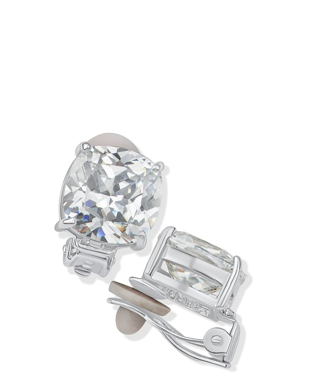 Cushion CZ Clip On Earrings - Che Cose Belle