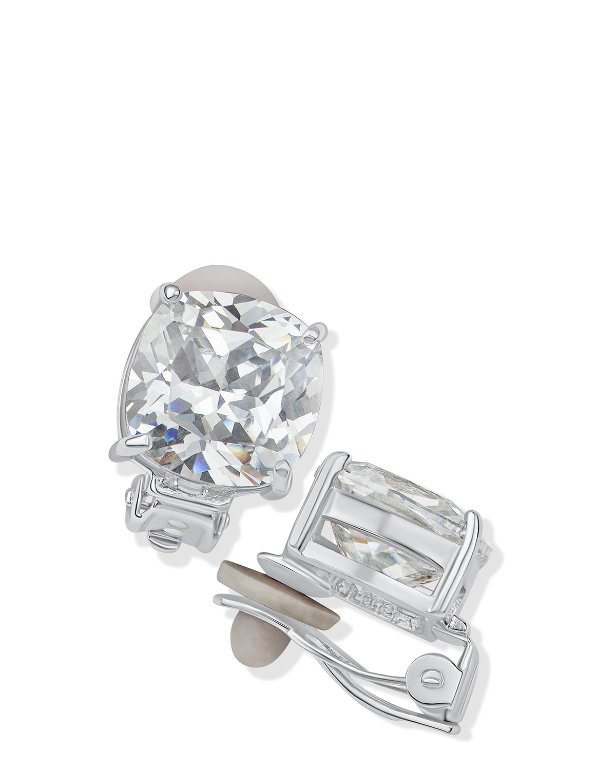 Cushion CZ Clip On Earrings - Che Cose Belle