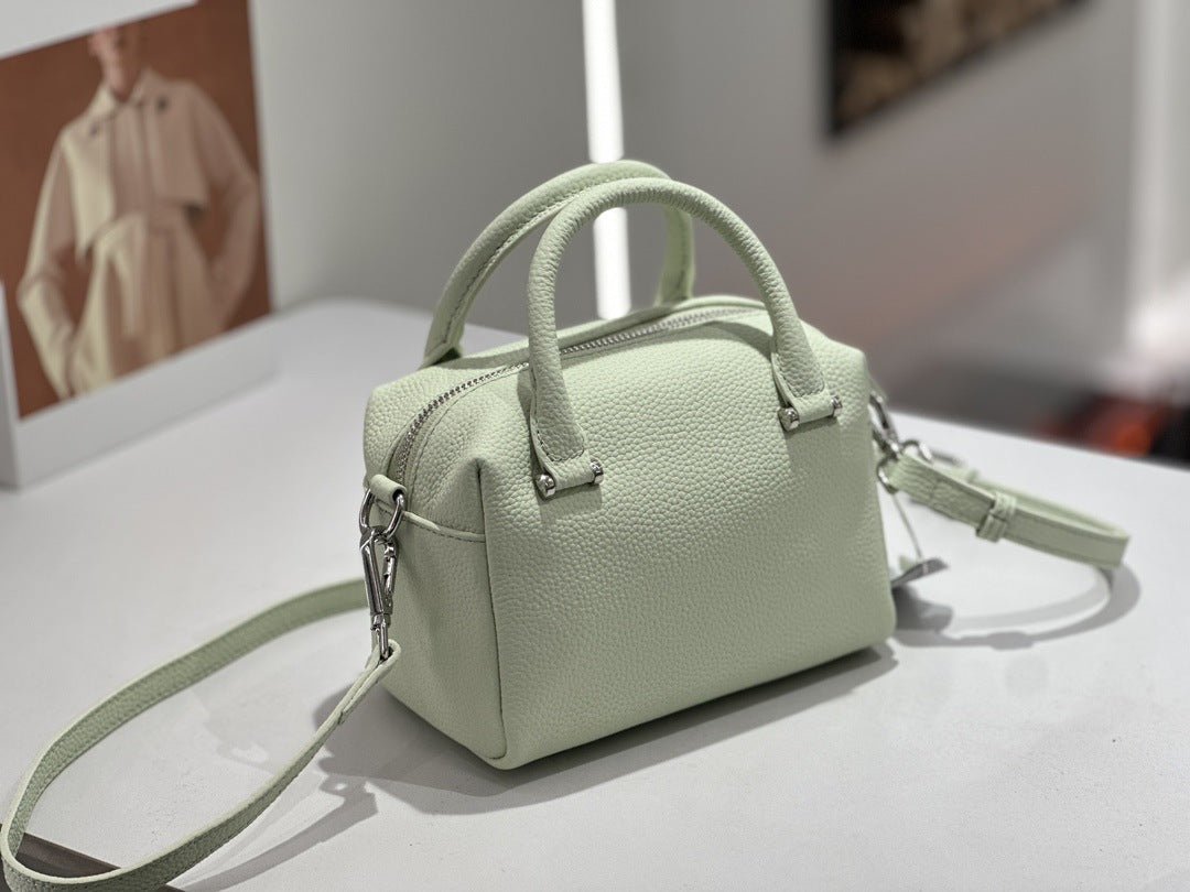 Custom Cross-Border Genuine Leather Women's Bag, New Style Handbag, Versatile Commuter Boston Bag, Single Shoulder Crossbody Bag - Che Cose Belle