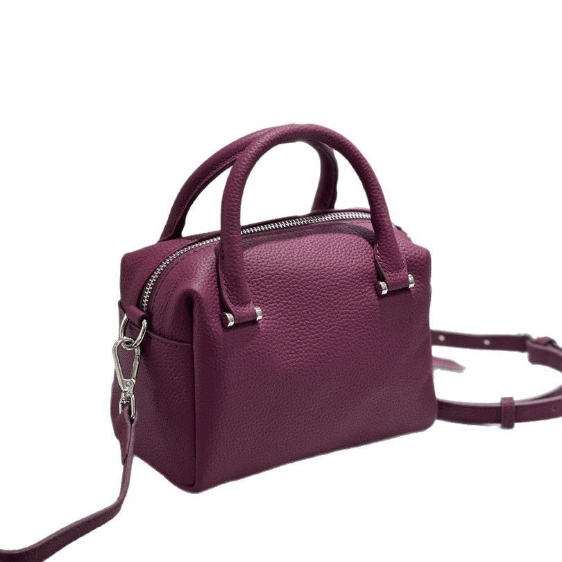Custom Cross-Border Genuine Leather Women's Bag, New Style Handbag, Versatile Commuter Boston Bag, Single Shoulder Crossbody Bag - Che Cose Belle