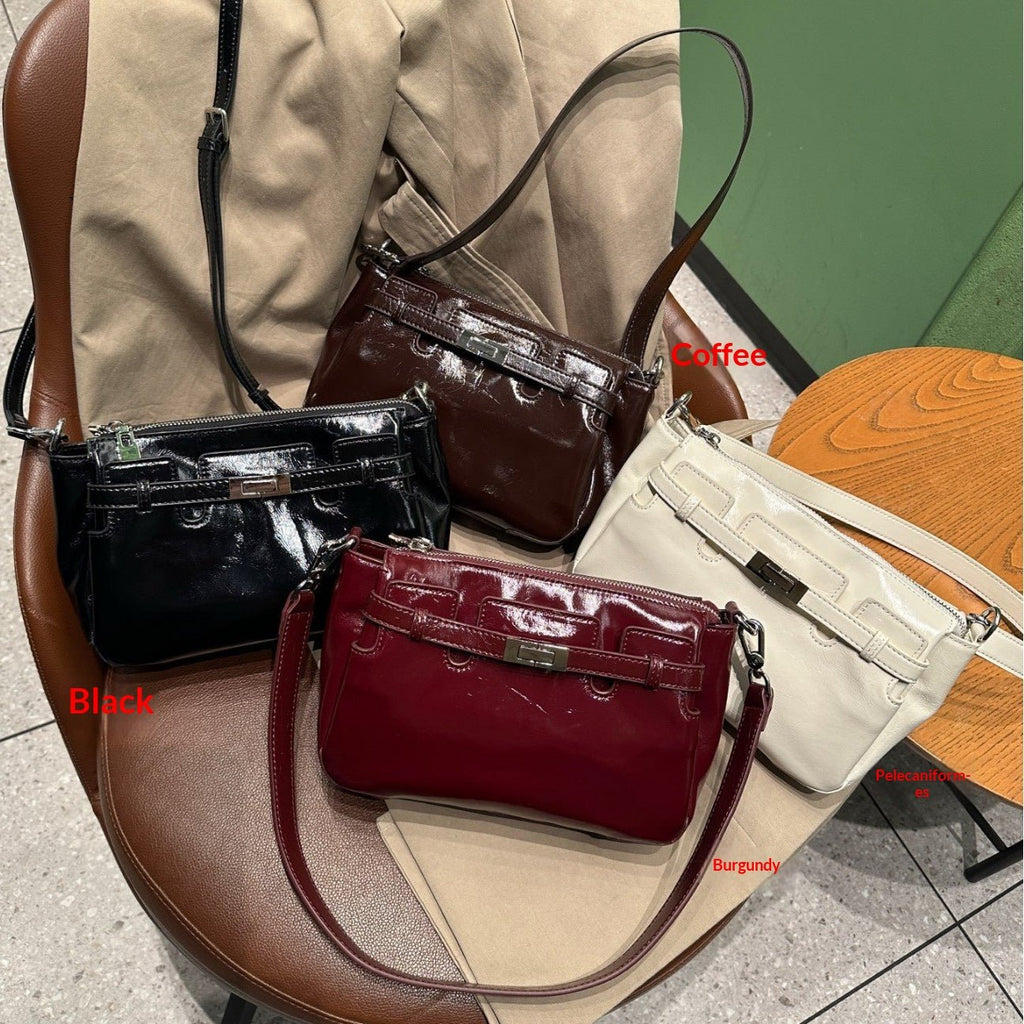 Custom Cross-Border Top-Grain Oil Wax Cowhide Underarm Bag 2026 New OEM Vintage-Feel Genuine Leather Handbag - Che Cose Belle