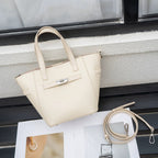 Custom Cross-Border Top-Grain Vegetable-Tanned Leather Basket Bag, Large-Capacity Commuter Elegant Women's Genuine Leather Handbag - Che Cose Belle