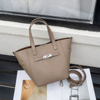 Custom Cross-Border Top-Grain Vegetable-Tanned Leather Basket Bag, Large-Capacity Commuter Elegant Women's Genuine Leather Handbag - Che Cose Belle