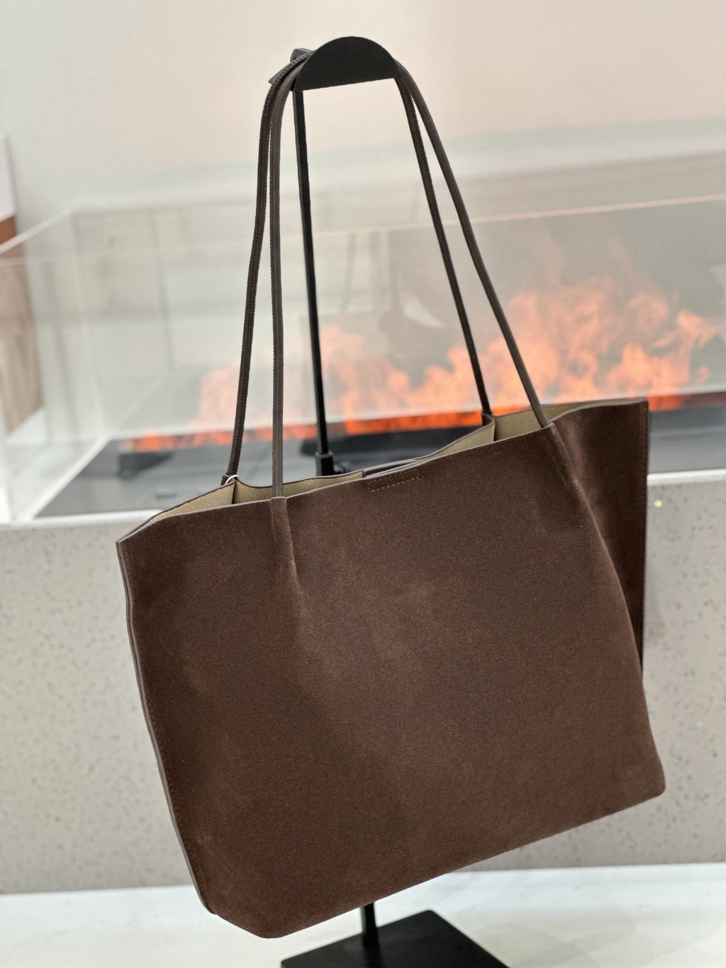 Custom Fall-Winter Minimalist Matte Leather Tote Bag, Large Capacity Genuine Leather Women S Bag, Commuter Handbag With Shoulder Strap And Inner Bag - Che Cose Belle