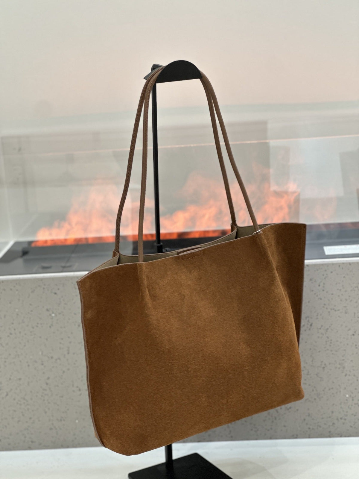Custom Fall-Winter Minimalist Matte Leather Tote Bag, Large Capacity Genuine Leather Women S Bag, Commuter Handbag With Shoulder Strap And Inner Bag - Che Cose Belle