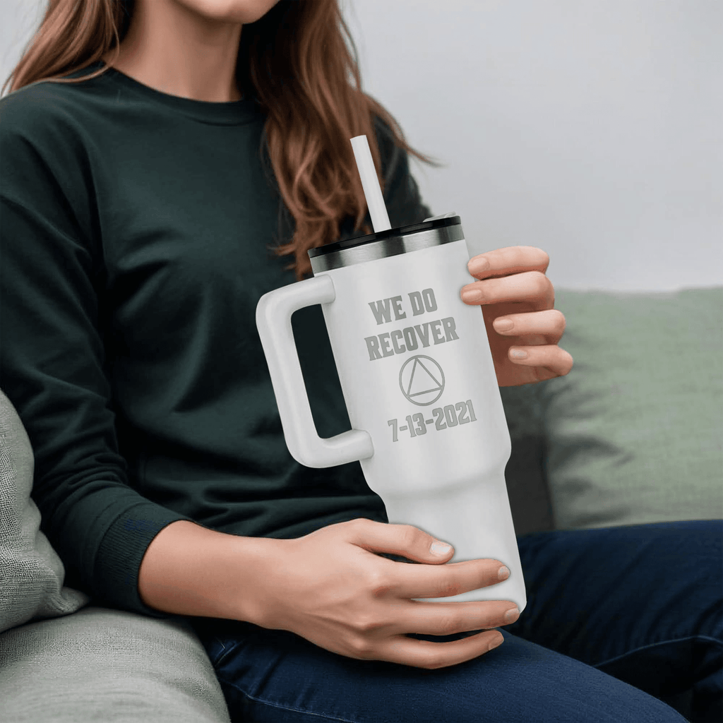 Custom Recovery SS Tumbler | Inspiring Sobriety | AA - We Do Recover - Che Cose Belle
