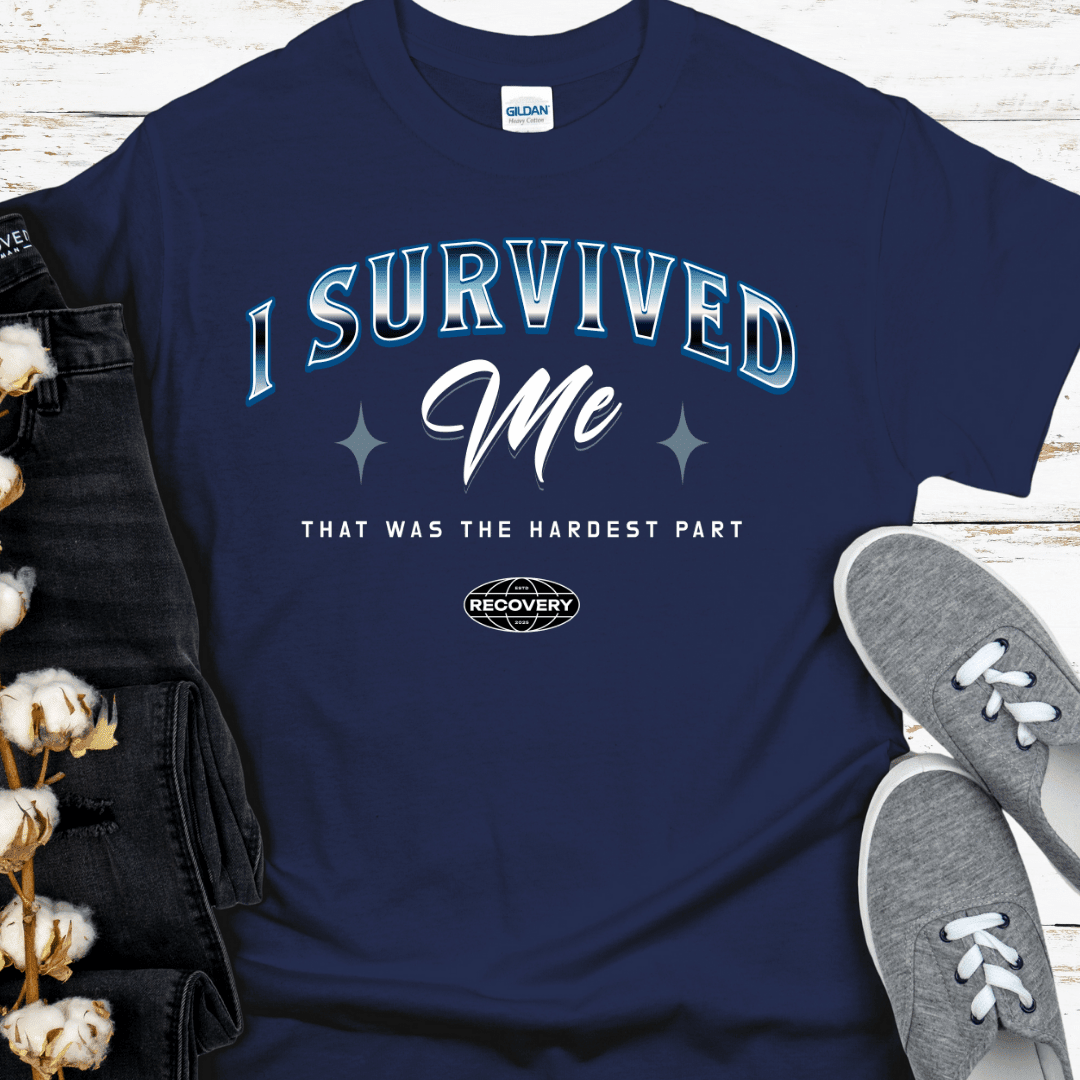 Custom Recovery T-Shirt | Inspiring Sobriety | I Survived Me - Che Cose Belle