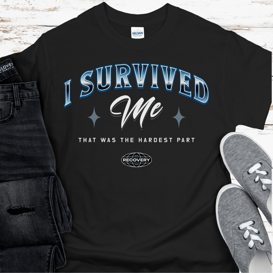 Custom Recovery T-Shirt | Inspiring Sobriety | I Survived Me - Che Cose Belle
