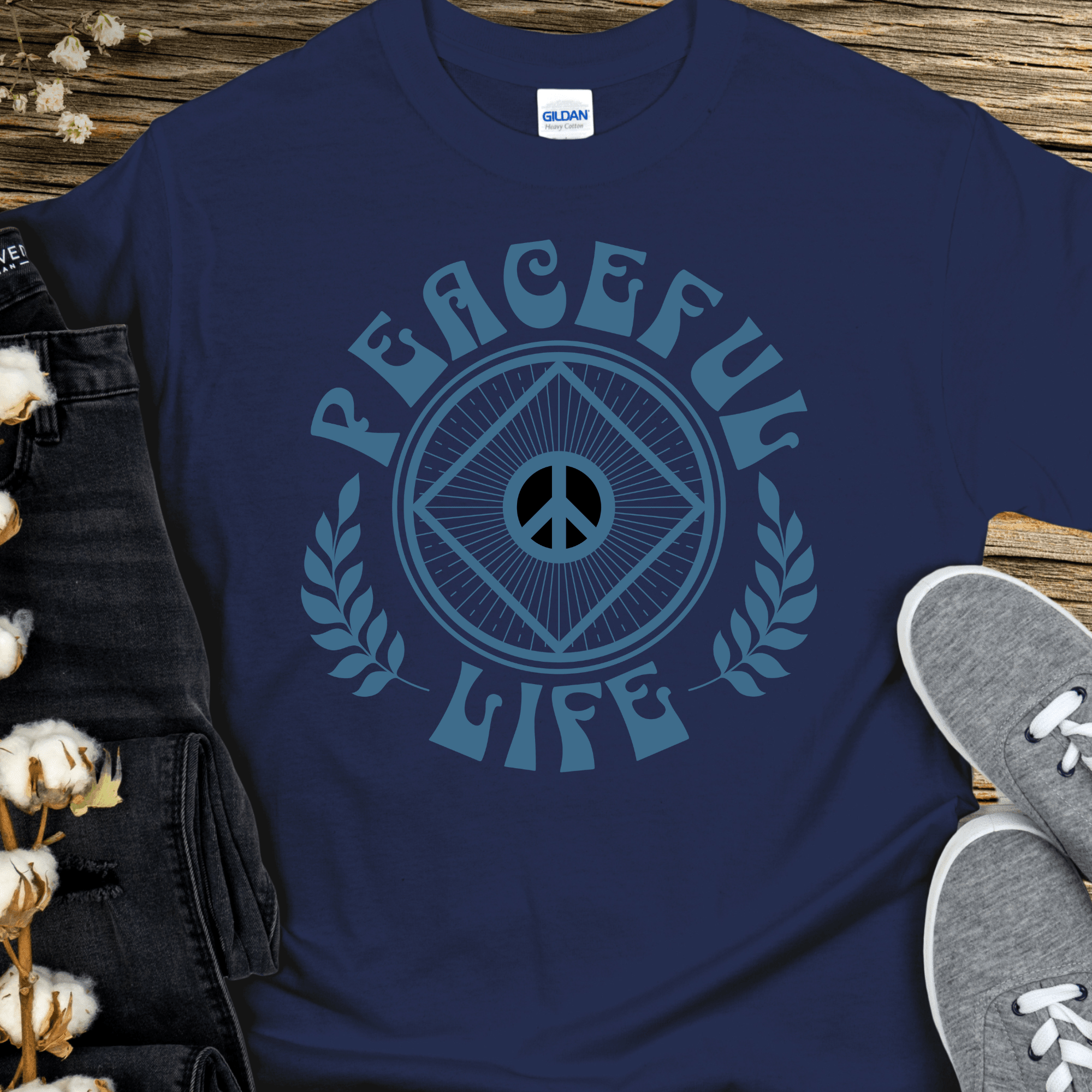 Custom Recovery T-Shirt | Inspiring Sobriety | Peaceful Life - Che Cose Belle