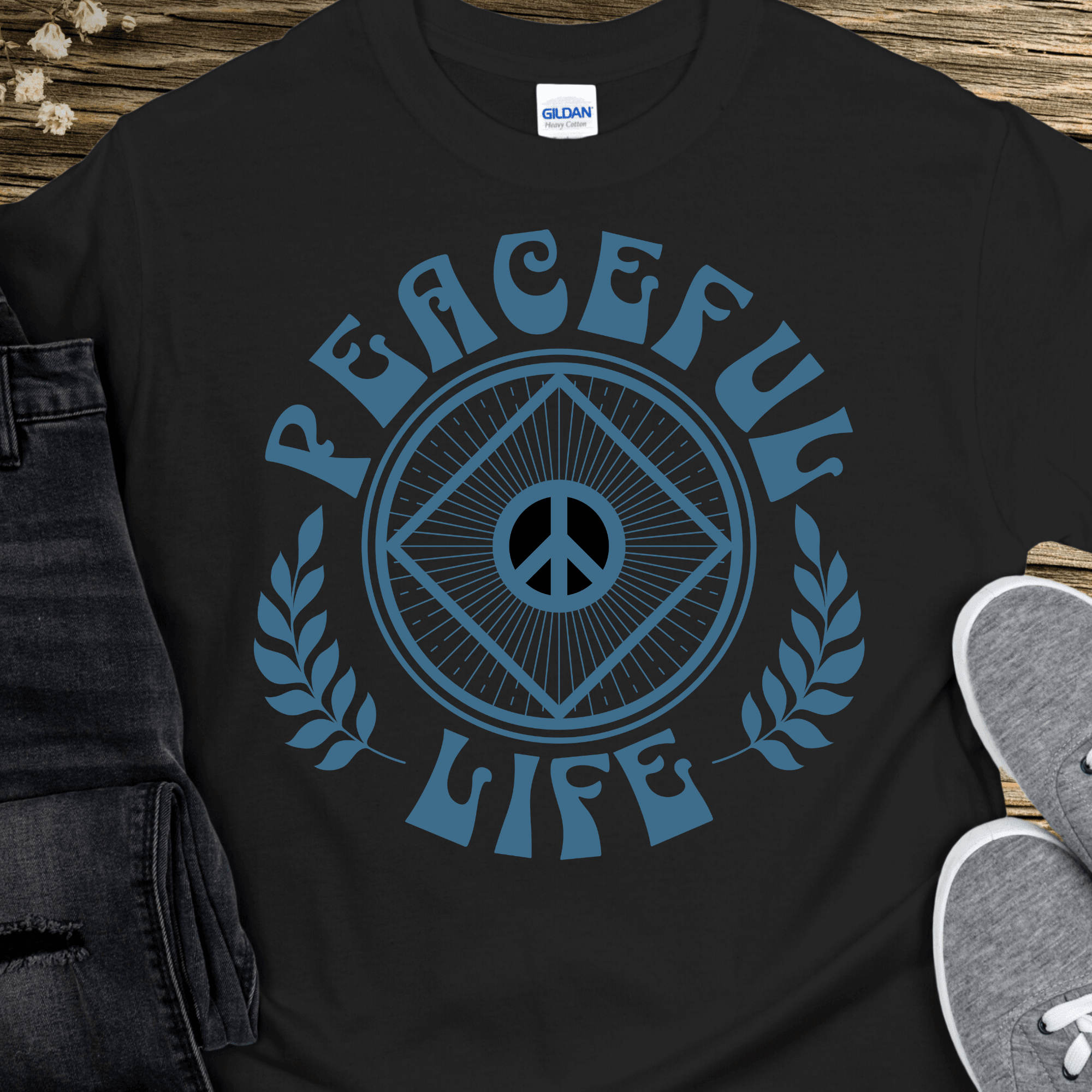 Custom Recovery T-Shirt | Inspiring Sobriety | Peaceful Life - Che Cose Belle