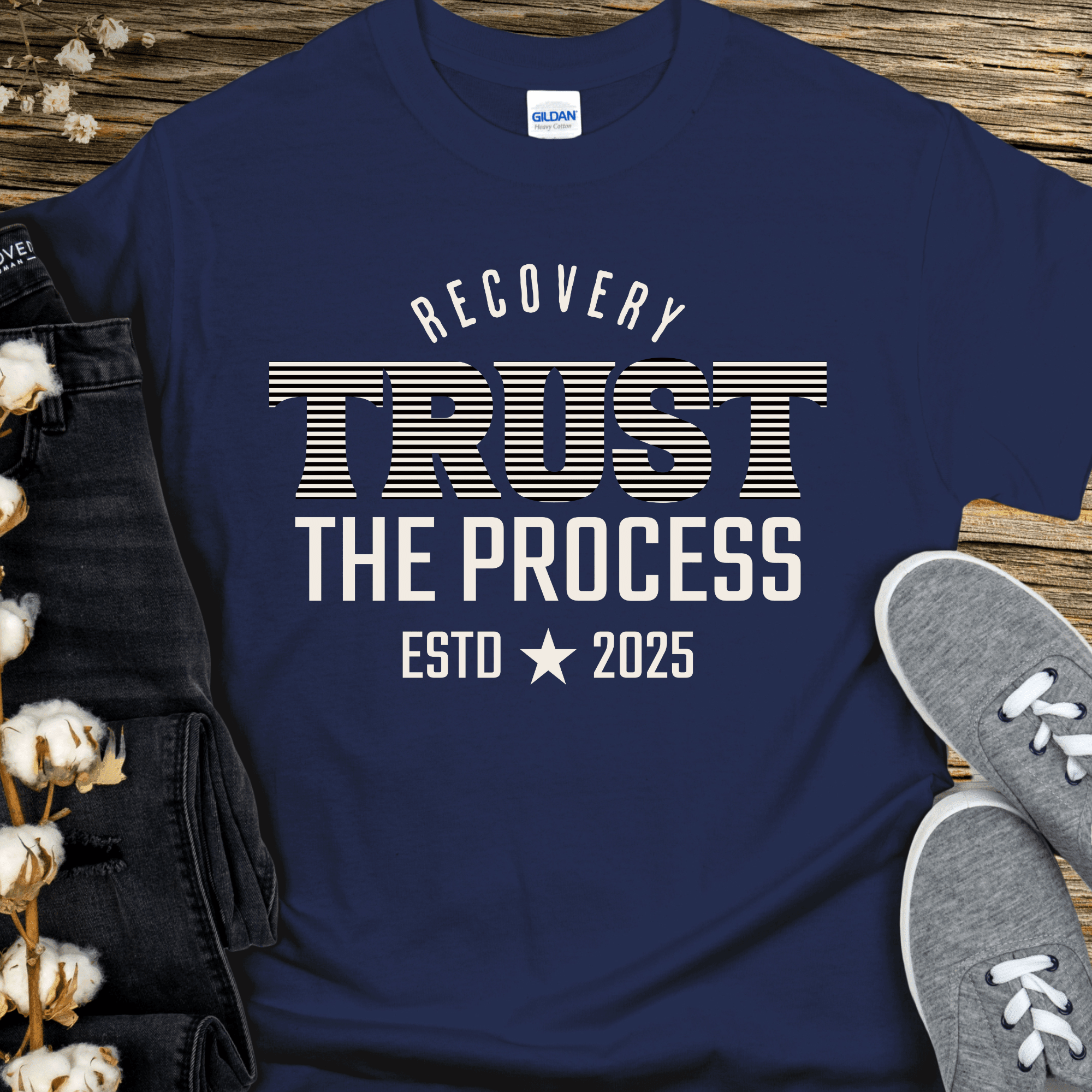 Custom Recovery T-Shirt | Inspiring Sobriety | Trust The Process - Che Cose Belle