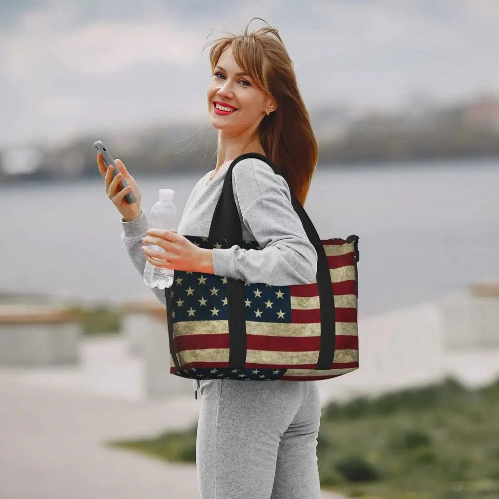 Custom Vintage American Flag Tote Bag - Che Cose Belle