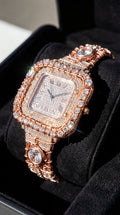 Custom Wire Wrapped pure copper and rose gold moissanite diamond watch￼ - Che Cose Belle