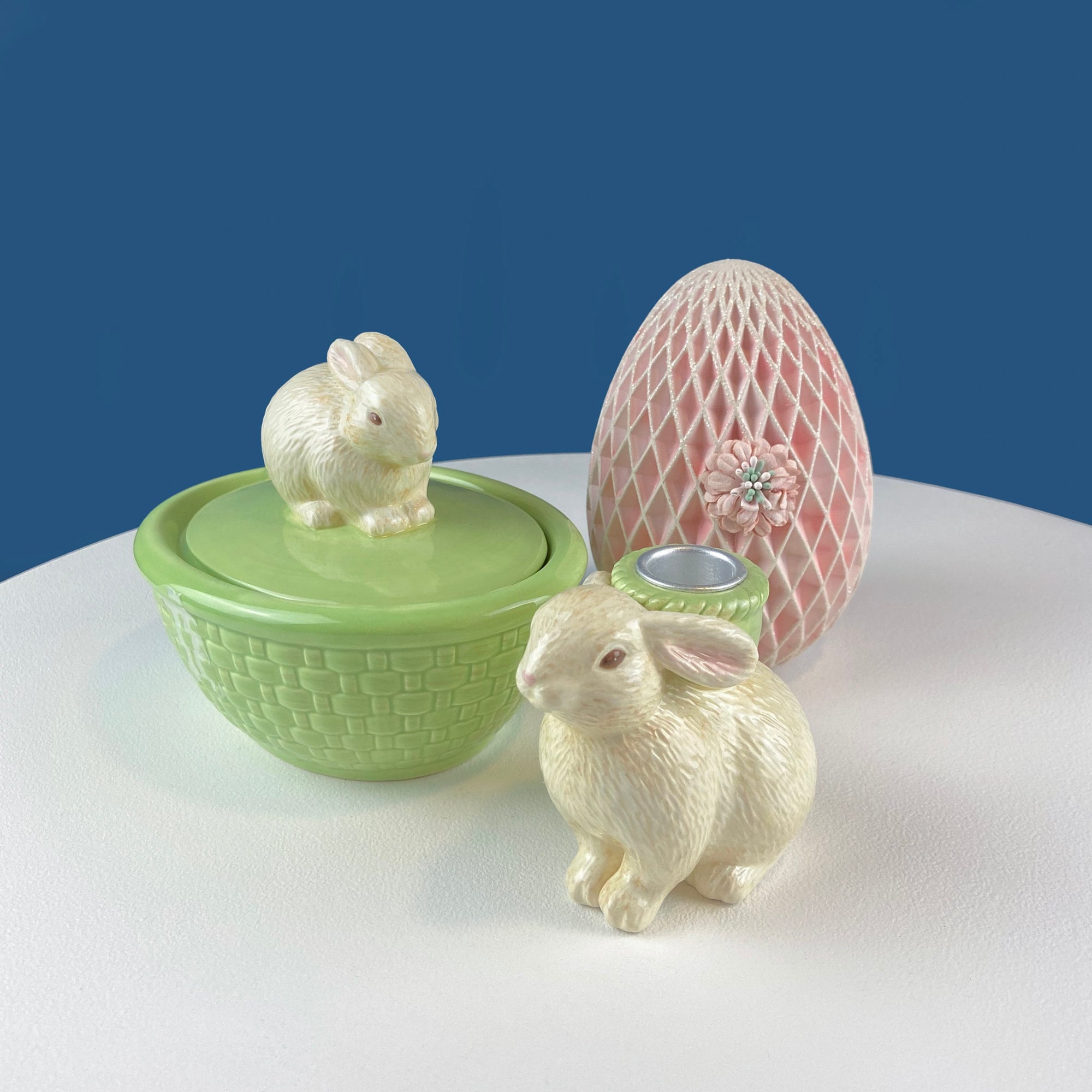 Cute Bunny Candle Holder. Beige Hallmark Rabbit Candle Holder. Easter or Spring Celebration. Dining Room Table Decor. Modern Farmhouse. - Che Cose Belle