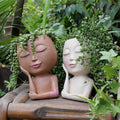 Cute Creative Girl With Lashes Character Resin Flower Ceramic Pot Vase - Che Cose Belle