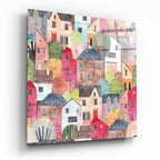 Cute Houses Glass Wall Art - Che Cose Belle
