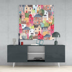 Cute Houses Glass Wall Art - Che Cose Belle