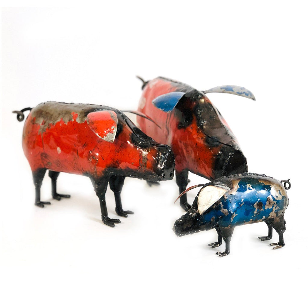 Cute Piggy - Colorful Recycled Metal - Che Cose Belle