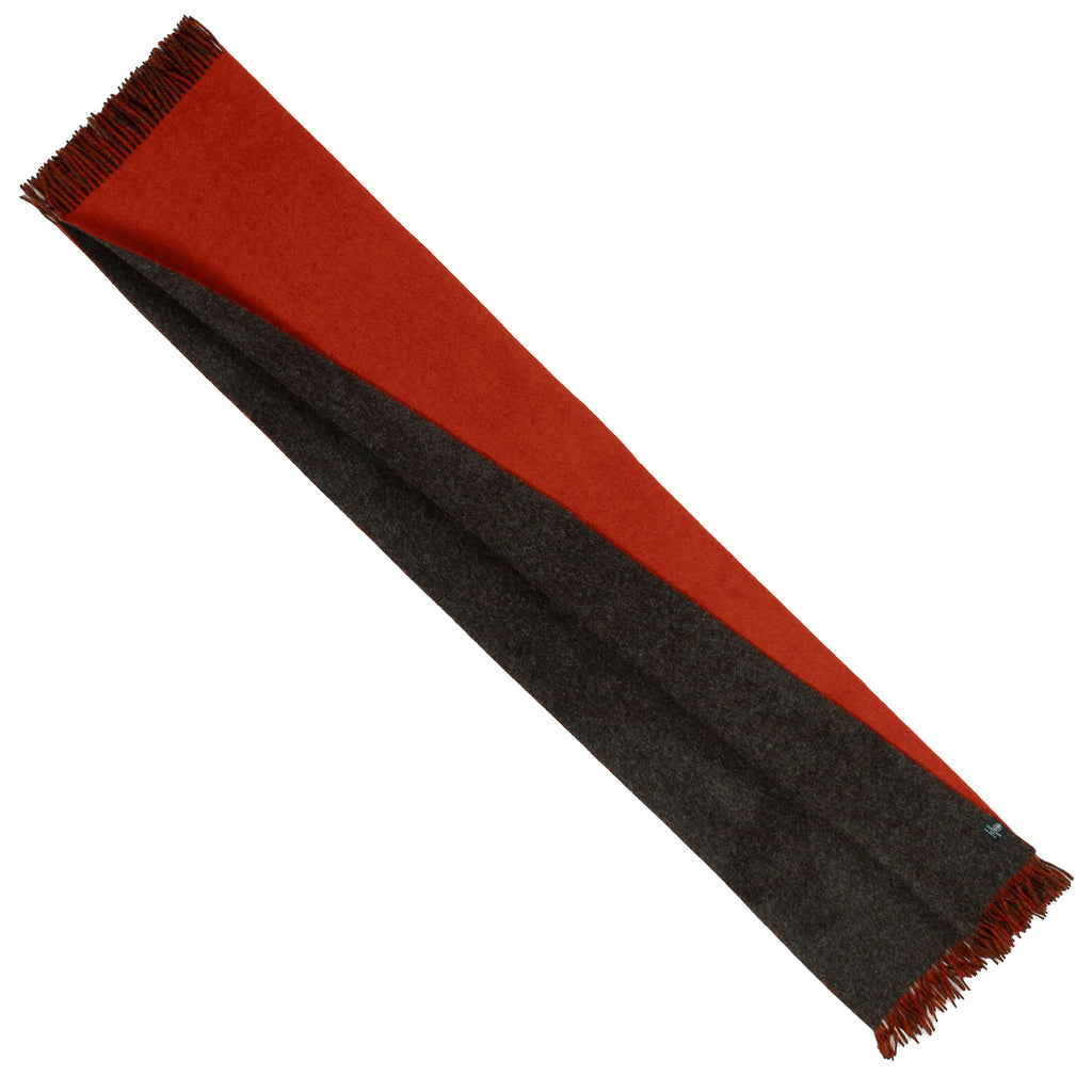 Highland Tweeds Reversible Double Cloth Throw - Orange/Brown