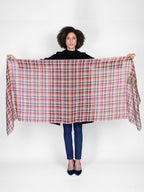 Fall Spice Plaid Scarf - Green Orange