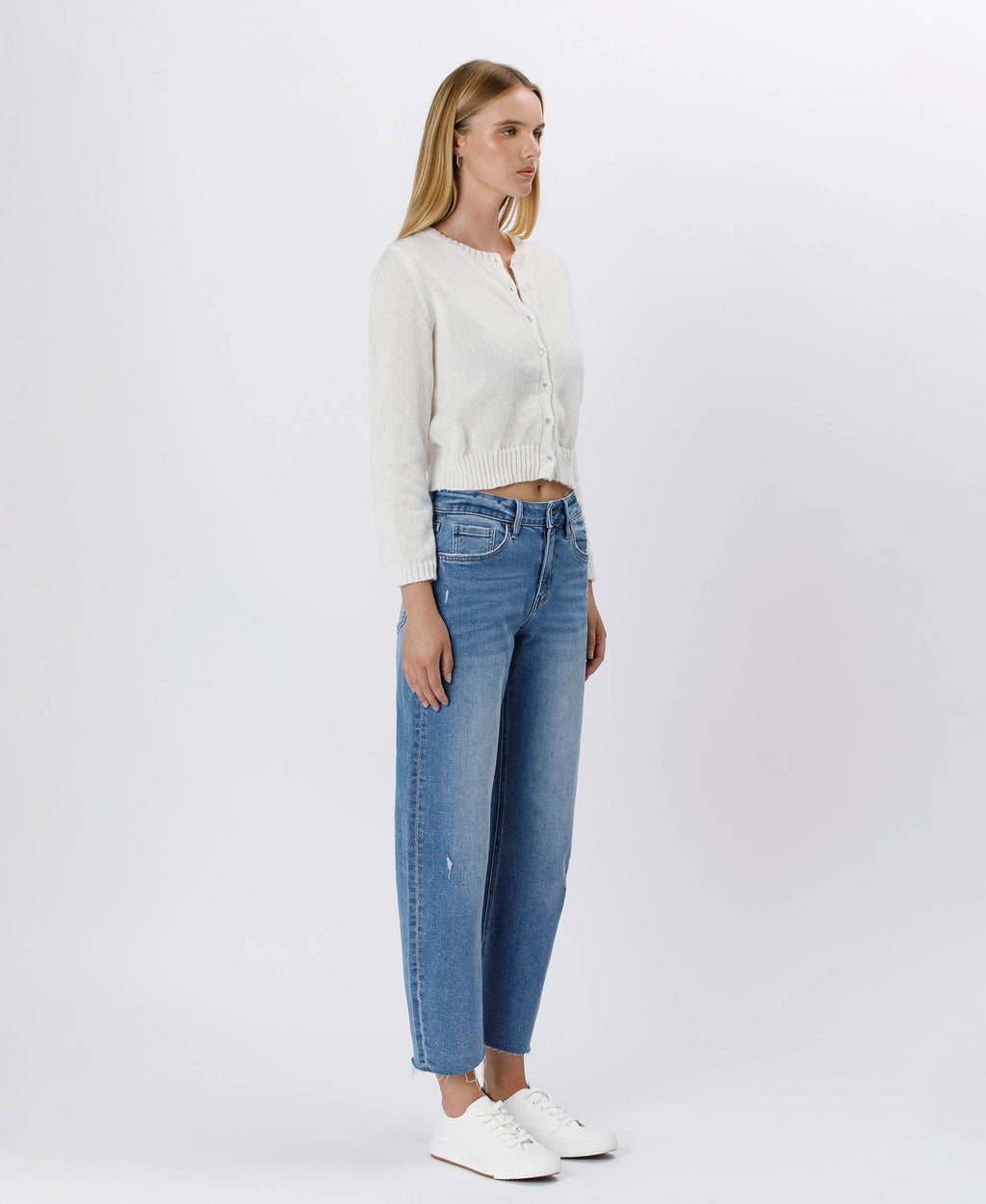 Lovervet by VERVET High Rise Mild Barrel Jeans: Her Possession