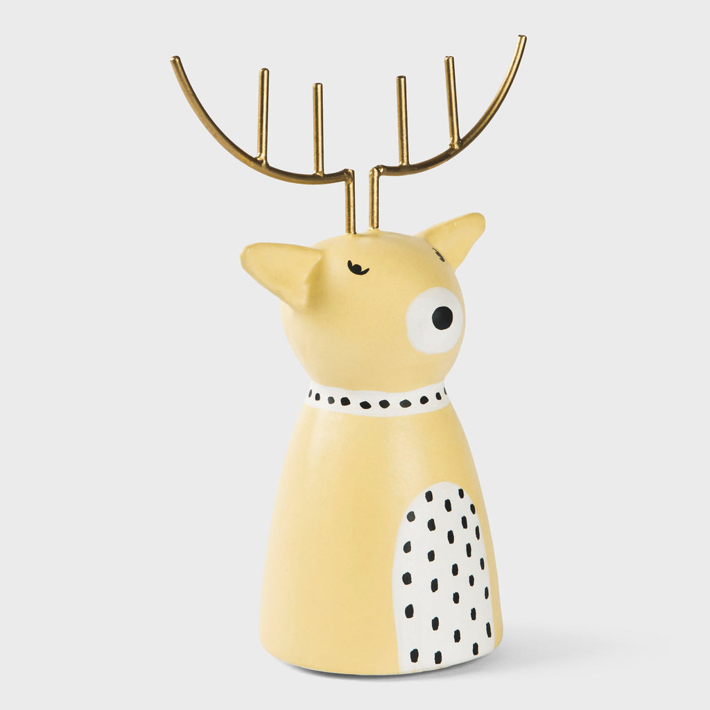 Golden Antler Reindeer Figurine