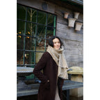 Forest Night Handwoven Neutral Cashmere Merino Scarf