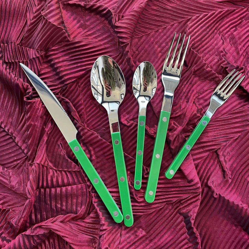 S/10 French Retro Flatware Set, Stainless Steel Rivet Cutlery Silverware