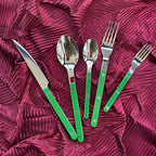 S/10 French Retro Flatware Set, Stainless Steel Rivet Cutlery Silverware
