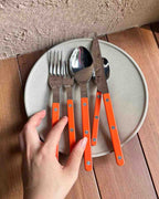 S/10 French Retro Flatware Set, Stainless Steel Rivet Cutlery Silverware