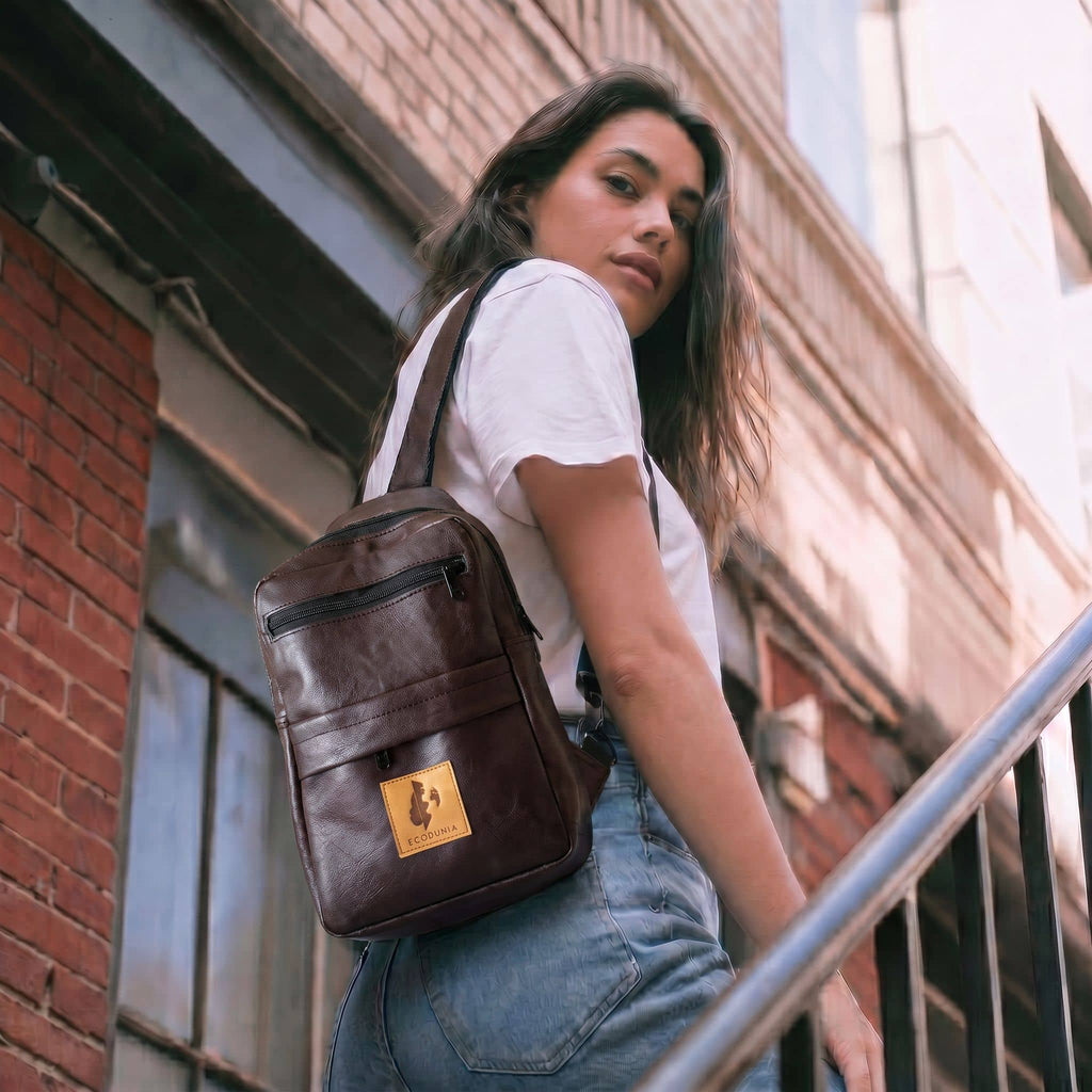 Vegan Leather Crossbody Bag for Women | Umoja Large Sling Bag for Men