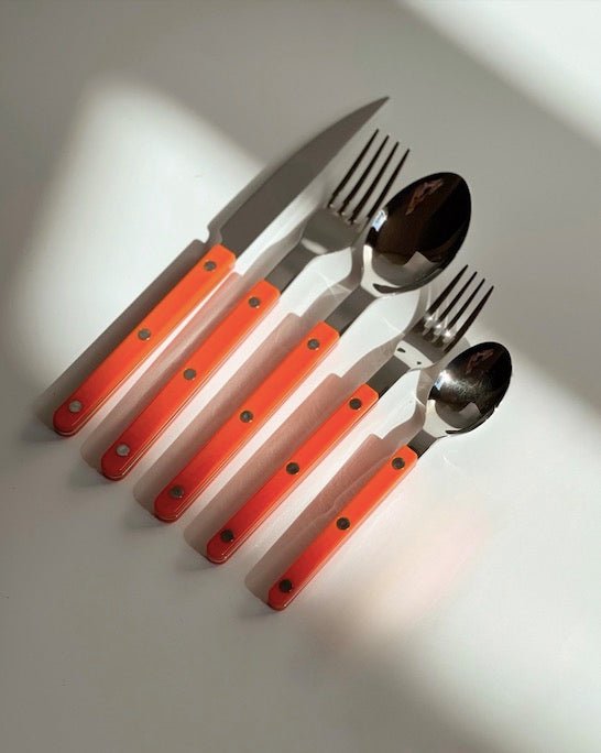 S/10 French Retro Flatware Set, Stainless Steel Rivet Cutlery Silverware