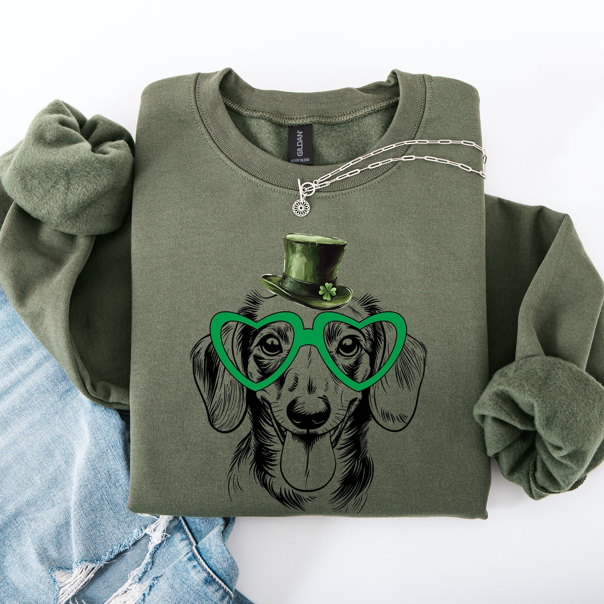 Dachshund, Adorable Dog, St Patrick's Day, Lucky, Irish Sweatshirt - Che Cose Belle