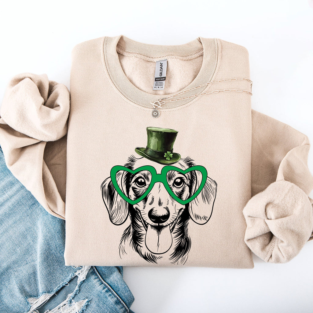 Dachshund, Adorable Dog, St Patrick's Day, Lucky, Irish Sweatshirt - Che Cose Belle
