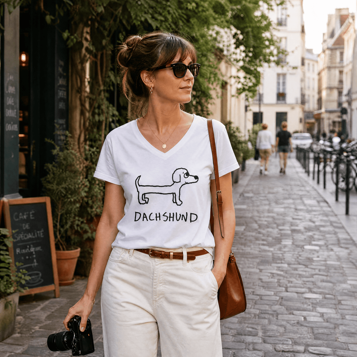 Dachshund - V-neck Tee - Che Cose Belle