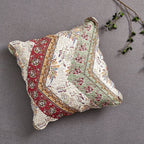 DaDa Bedding Bohemian Cranberry Sage Chevron Floral Euro Pillow Sham Cover, 26" x 26" (JHW924) - Che Cose Belle