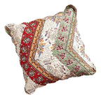DaDa Bedding Bohemian Cranberry Sage Chevron Floral Euro Pillow Sham Cover, 26" x 26" (JHW924) - Che Cose Belle