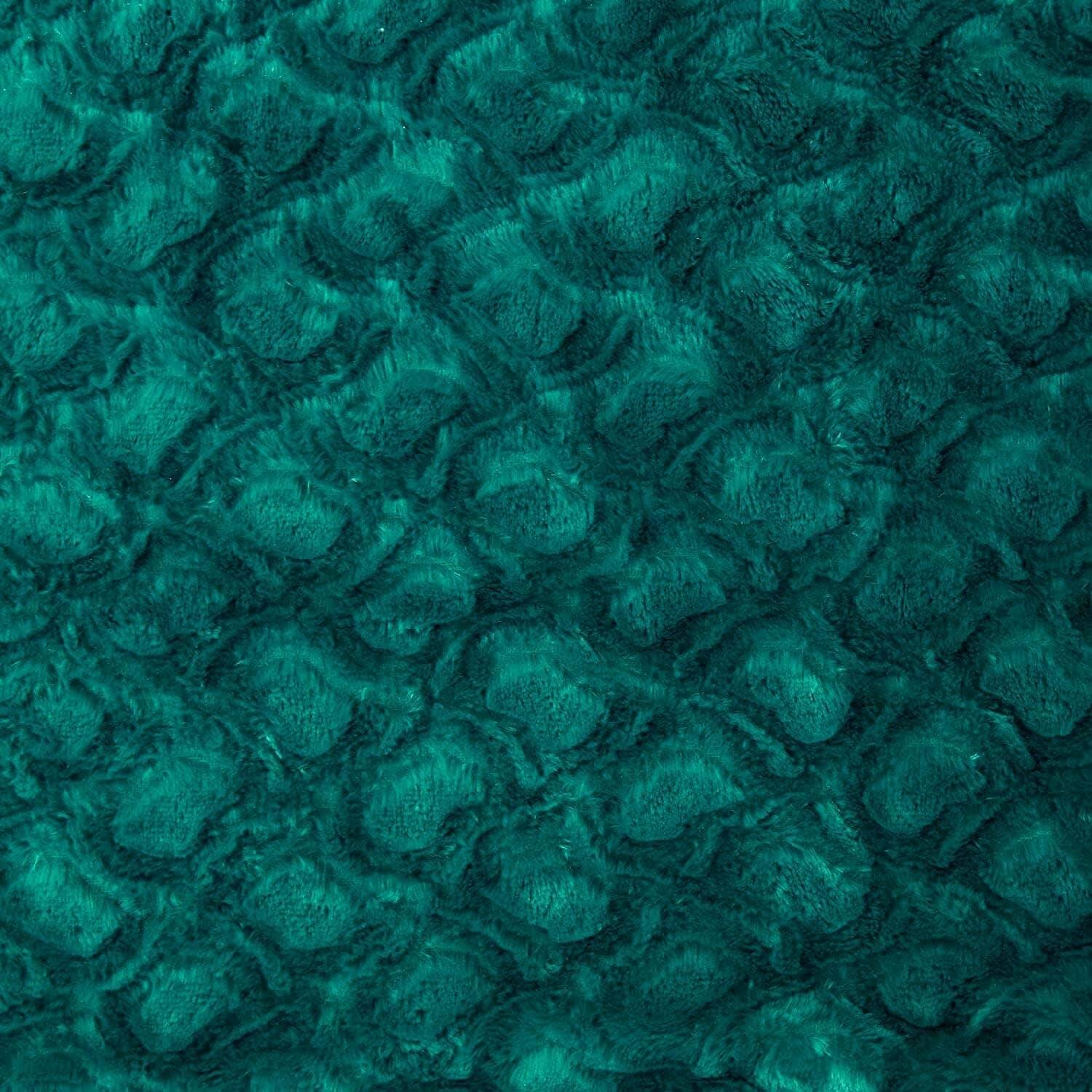 DaDa Bedding Emerald Green Blue Faux Fur Sherpa Throw Blanket - Che Cose Belle