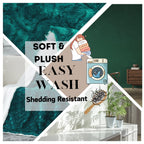 DaDa Bedding Emerald Green Blue Faux Fur Sherpa Throw Blanket - Che Cose Belle