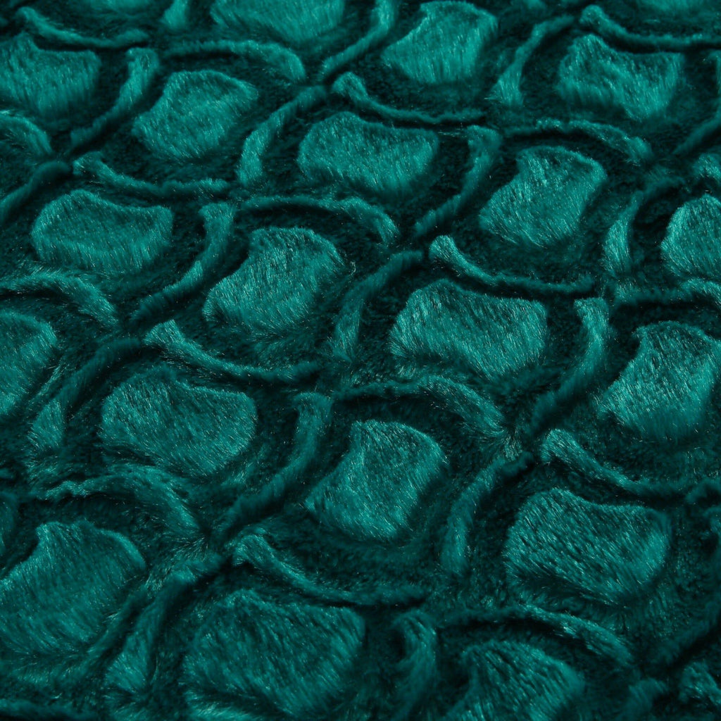 DaDa Bedding Emerald Green Blue Faux Fur Sherpa Throw Blanket - Che Cose Belle