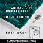 DaDa Bedding Emerald Green Blue Faux Fur Sherpa Throw Blanket - Che Cose Belle