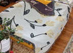 DaDa Bedding Yellow Fleur Botanical Sunshine Golden Floral Woven Tapestry Throw Blanket - 50” x 60” (18112) - Che Cose Belle