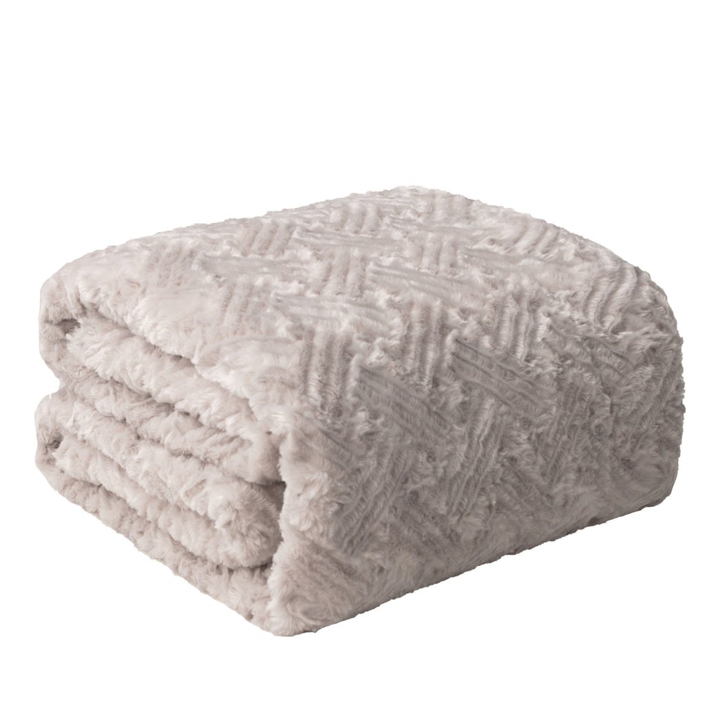 DaDalogy Lavender Grey Faux Fur Sherpa Throw Blanket - Che Cose Belle