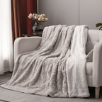 DaDalogy Lavender Grey Faux Fur Sherpa Throw Blanket - Che Cose Belle