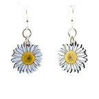 Dainty Daisy Blossom Earrings Floral Drop Silver Hooks