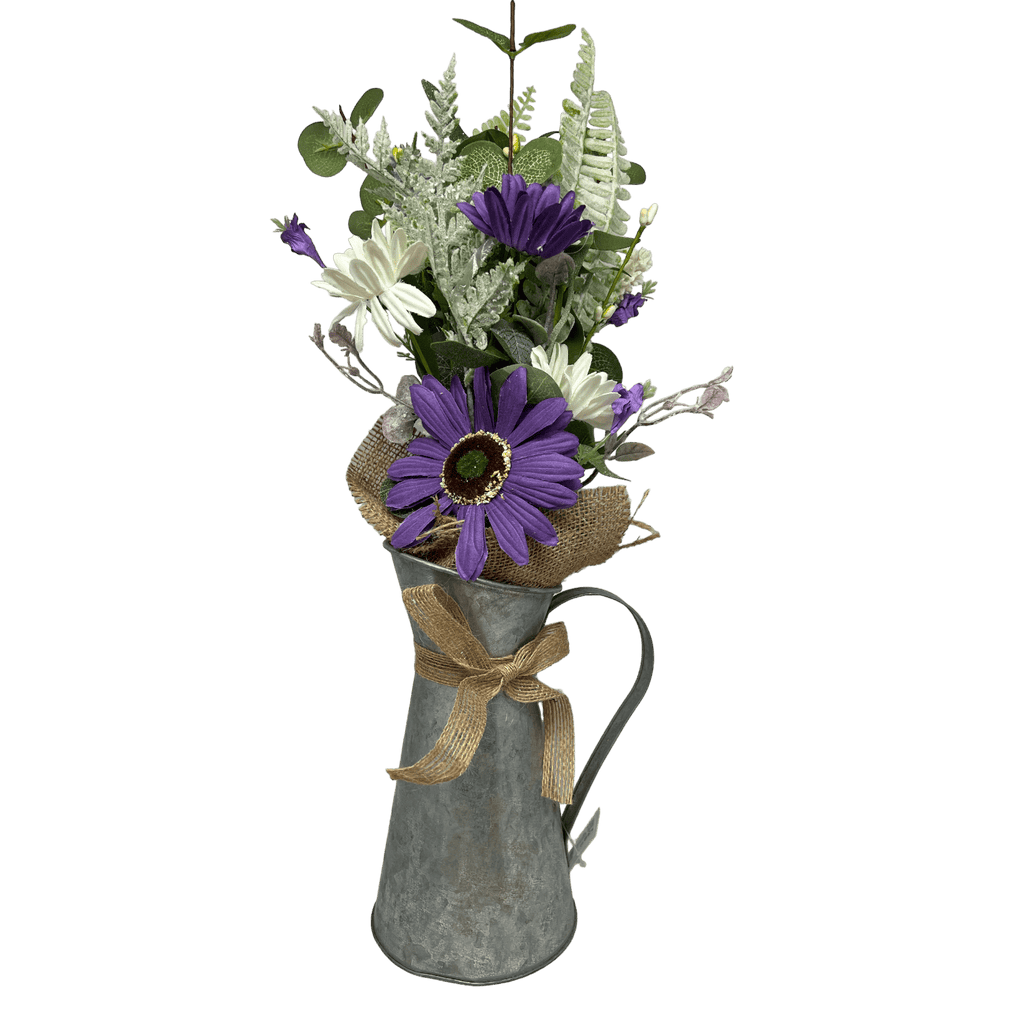 Daisy Flower in Metal Watering Can - 18" - Che Cose Belle