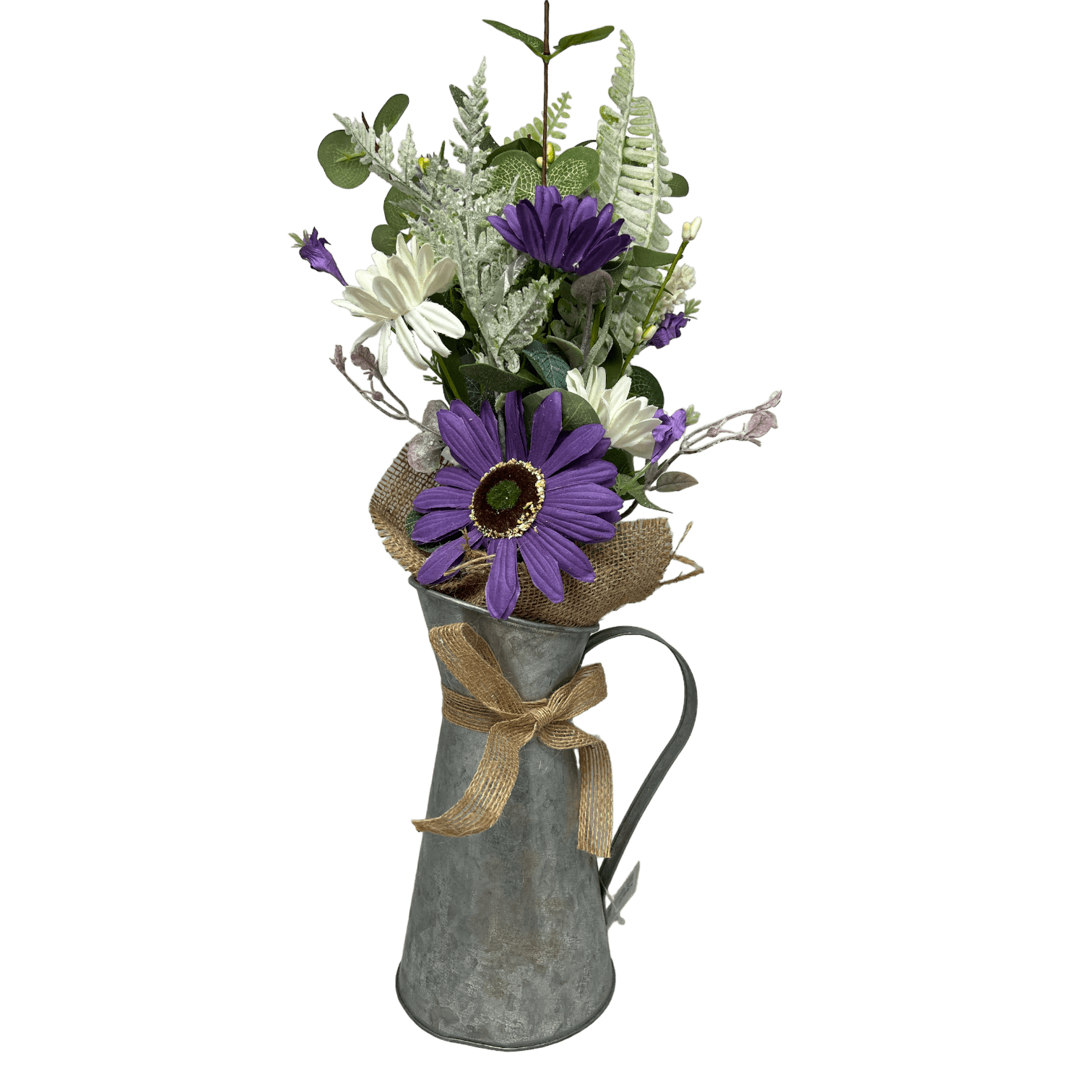 Daisy Flower in Metal Watering Can - 18" - Che Cose Belle