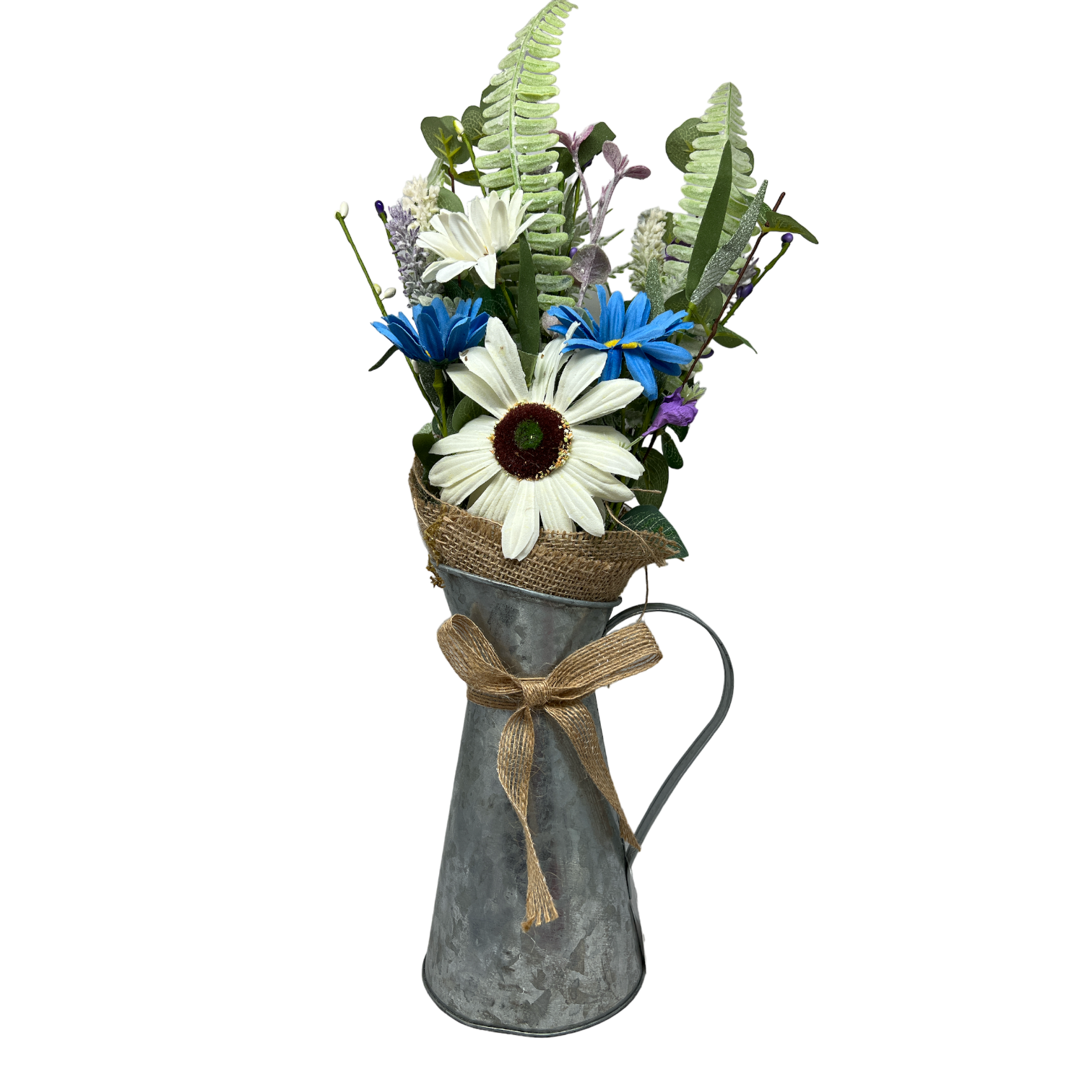 Daisy Flower in Metal Watering Can - 18" - Che Cose Belle